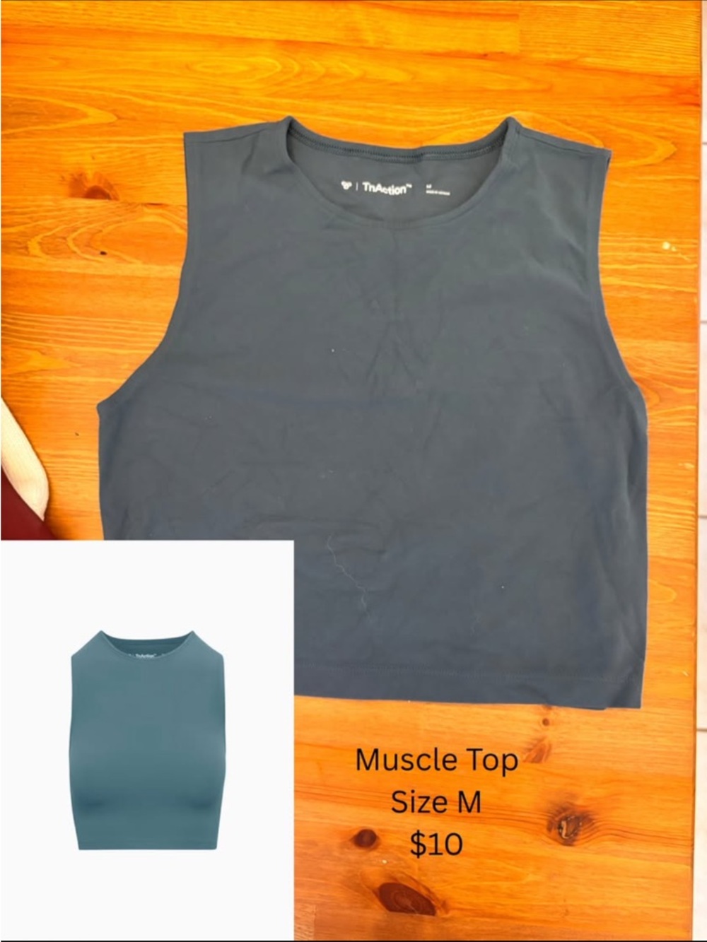 Aritzia The Action Muscle Tank Top - Teal Blue